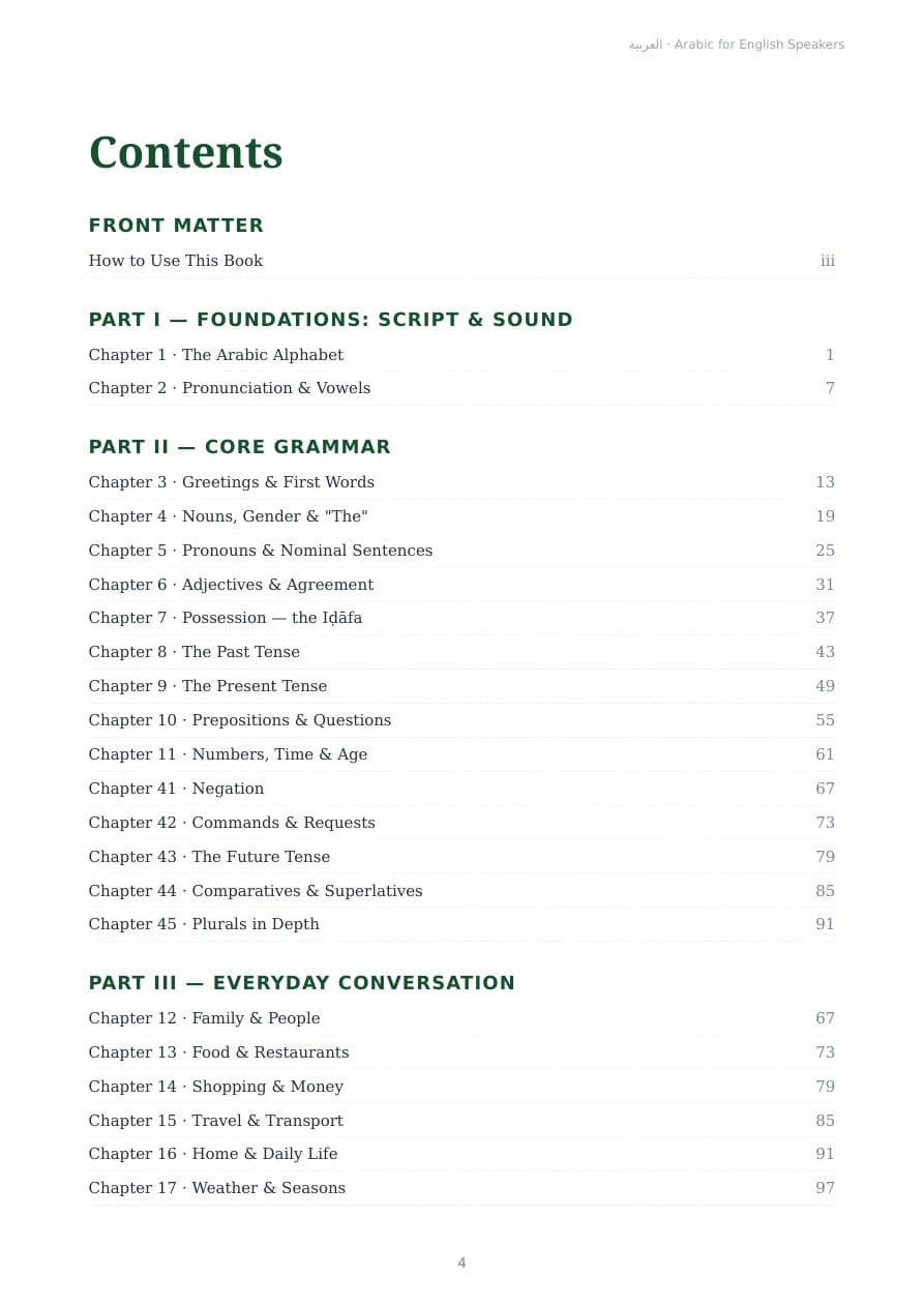 Sample page from Arabic for English Speakers